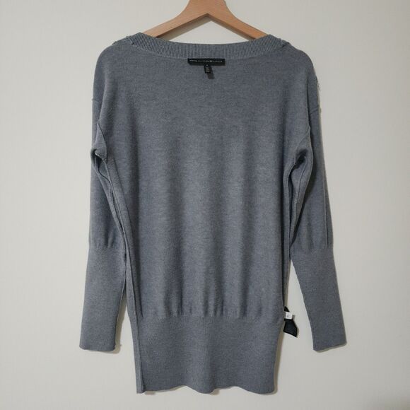 White House Black Market Womens Sweater Sz S Grey Cashmere-Blend Boat-Neck WHBM - Picture 4 of 8